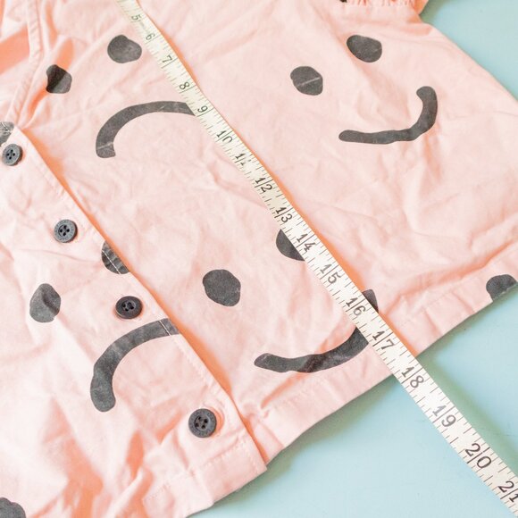 Lazy Oaf Happy Sad Pink Face Blouse - Size 18 - Picture 8 of 10